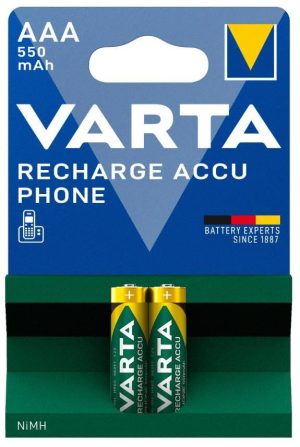Επαναφορτιζόμενες Μπαταρίες AAA Ni-MH 800mAh 1.2V 2τμχ Varta Rechargeable Accu Phone