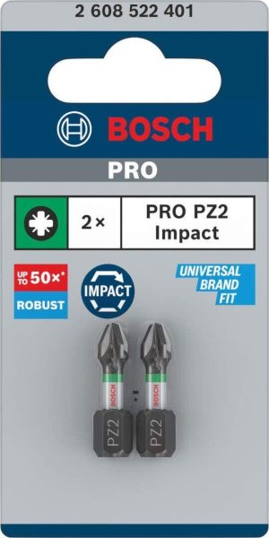 Μύτες Pz2 x 25mm Impact Control 2τεμ. Bosch 2608522401