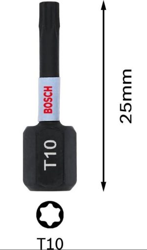 Μύτες T10 x 25mm Impact Pro 2τεμ. Bosch 2608522472