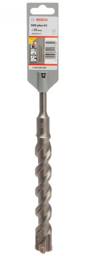 Τρυπάνι Τετράκοπο Bosch SDS-Plus-5X 25x200x250mm 2608836649