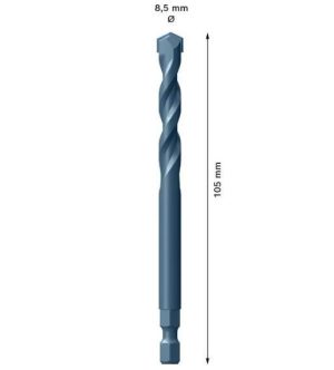 Κεντραδόρος Δομικών Υλικών Plus Carbide Ø 7.15x105 mm Bosch 2608900529