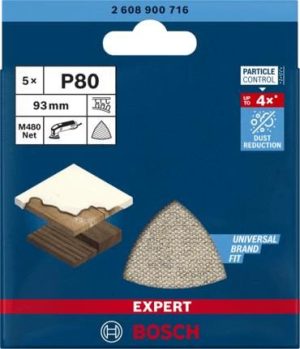 Φύλλα Λείανσης 93mm Wood & Paint Κ080 Expert Bosch 5τεμ. 2608900716