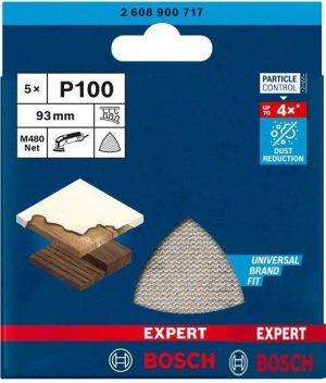 Φύλλα Λείανσης 93mm Wood & Paint K100 Expert Bosch 5τεμ. 2608900717