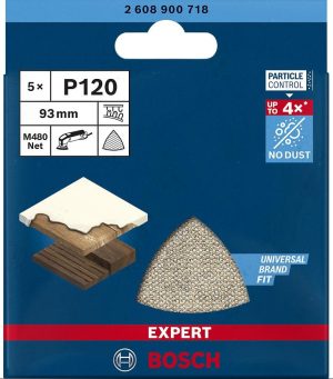 Φύλλα Λείανσης 93mm Wood & Paint K120 Expert Bosch 5τεμ. 2608900718