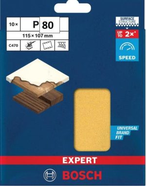 Φυλλά λείανσης C470 Best for Wood and Paint 115x107mm P80 10pcs Bosch 2608900892