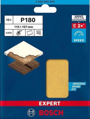Φυλλά λείανσης C470 Best for Wood and Paint 115x107mm P180 10pcs Bosch 2608900894