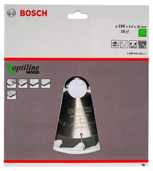 Δίσκος OptiLine 190x30 Z16 Ξύλου Bosch 2608641184