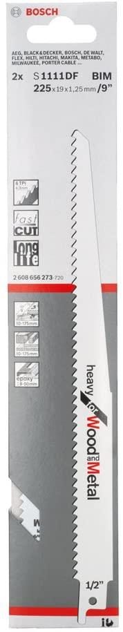 Λαμα Σπαθόσεγας Bosch Ξύλου/Μετάλλου S1111DF 225mm 2τεμ. 2608656273
