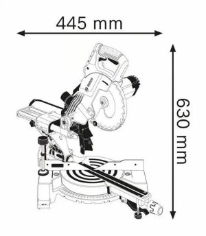 Σταθερό Φαλτσοπρίονο Radial 1400W GCM 800 SJ Bosch 0601B19000 - Image 3