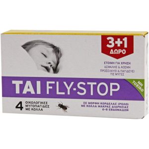 Μυγοπαγίδα με κόλλα 4pcs μη τοξική TAI FLY-STOP
