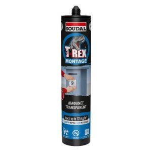 Μονταζόκολλα Super Ισχυρή Τ-Rex Clear Υβριδική Διάφανη 310ml Soudal
