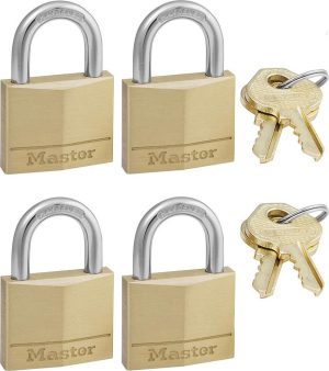 Λουκέτο Πέταλο με Ίδιο Κλειδί 40mm 4τμχ Masterlock 140440112 140EURQNOP