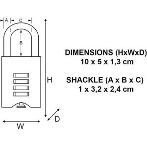Λουκέτο μπρούτζινο 50mm με συνδυασμό Masterlock 651EURD - Image 3