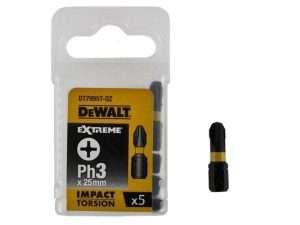 Μύτες PH3 x 25mm IR Extreme Impact Torsion 5τεμ. Dewalt DT7995T