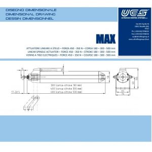 Μοτέρ εμβόλου ηλεκτρικό με βάση ασημί 220V-450Nm-300mm made in ITALY UCS MAX 40541N - Image 5