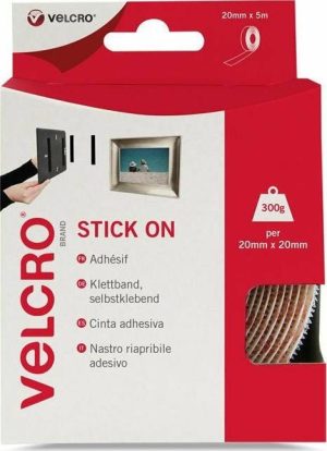 Ταινία αυτοκόλλητη λευκή Velcro STICK ON 2cmX5m 60216