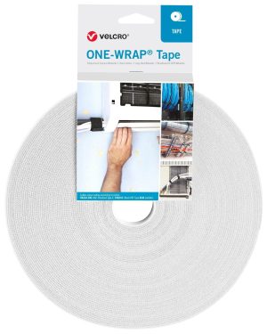 Ταινία αυτοκόλλητη Λευκή Velcro ONE-WRAP 10mmX25m VEL-OW64100