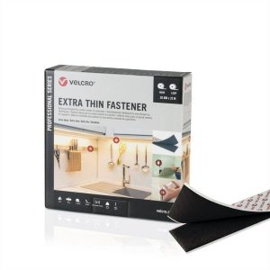 Ταινία αυτοκόλλητη Μαύρη Velcro Extra Thin Fastener Χαμηλού προφίλ 20mmX25m VEL-PS200016