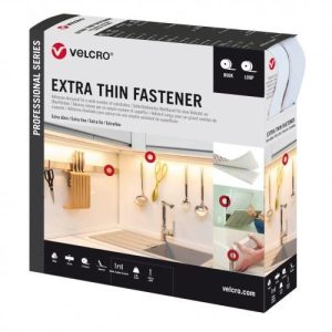 Ταινία αυτοκόλλητη Άσπρη Velcro Extra Thin Fastener Χαμηλού προφίλ 20mmX25m VEL-PS20015