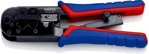 Πρέσα Ακροδεκτών Δικτύου RJ12, RJ11, RJ45 με Απογυμνωτή & Μηχανισμό Καστάνιας (Μήκος 190mm) Knipex 975110 - Image 3