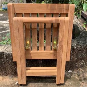 Τραπέζι ξαπλώστρας Teak  45(Υ)x40x40cm Showood - Image 3