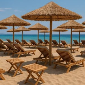 Τραπέζι ξαπλώστρας Teak  45(Υ)x40x40cm Showood - Image 5