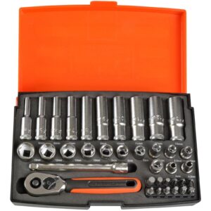 Κασετίνα Kαρυδάκια Μακριά & Kοντά Set 4-13mm+PH, PZ, HEX,TORX Bits 37 pcs 1/4" Bahco SL25L