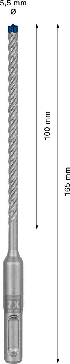 Τρυπάνι Τετράκοπο Bosch SDS-Plus-7X 5,5x100x165 mm 2608900066