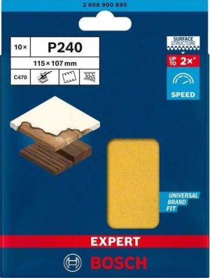 Φυλλά λείανσης C470 Best for Wood and Paint 115x107mm P240 10pcs Bosch 2608900895