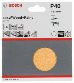 Φύλλα Έκκεντρου 115mm 10τεμ. P40 Bosch 2608605426