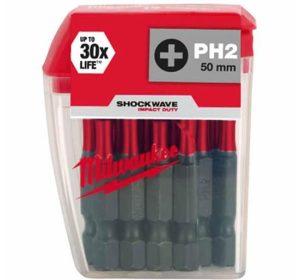 Σετ Μύτες Shockwave Ph2x50mm 10τμχ Milwaukee Impact Duty 4932430855