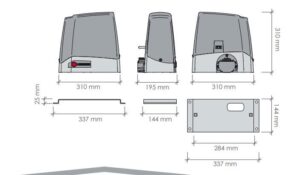Μηχανισμός Γκαραζόπορτας Συρόμενης 800kg/300w MEKO 8 PROTECO Italy SET ( μοτερ + πλακέτα + 4m κρεμαρίερα + 2 κοντρόλ ) - Image 3