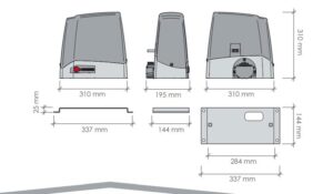 Μηχανισμός Γκαραζόπορτας Συρόμενης 800kg/300w (μόνο μοτέρ) PROTECO MEKO 8 Italy - Image 4