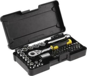 Καστάνια με καρυδάκια και μύτες 1/4" 37τεμ. Stanley STMT82672-0