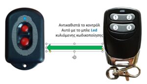 Τηλεχειριστήριο γκαραζόπορτας ROLLING κωδικοποίησης 433,92 ΜΗz Kon Electronics - Image 3