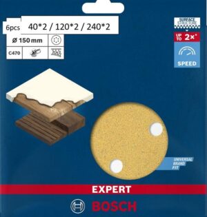 Φύλλα Έκκεντρου 150mm 6τεμ.P40/120/240 Best for Wood and Paint Expert Bosch 2608900822