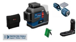 Λέιζερ Σταυρού-Γραμμής Πράσινο GLL12V-100-33 CG (4xAA, Υφ.θήκη) Αυτορυθμιζόμενο 3x360° BOSCH 0601065400