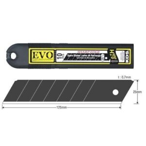 Λάμες για Μαχαίρι Φαλτσέτα B.T 25mm  KDS HB-10B EVO Black 10pcs 7χωρ. 38210 - Image 1