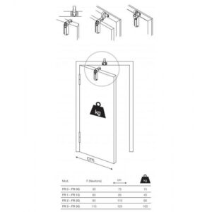 Φρένο Πόρτας 75Cm/15Kg FR 0 Χρυσό Justor 0012.02 - Image 3