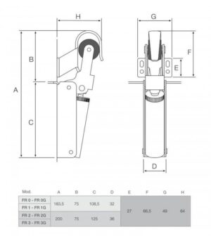 Φρένο Πόρτας 75Cm/15Kg FR 0 Χρυσό Justor 0012.02 - Image 4