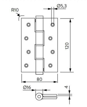 Μεντεσές Επαναφοράς 12Cm X 3Cm Έως 30Kg SA 120 Λευκό Justor 5314.06 - Image 4