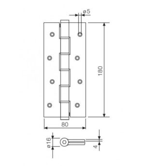 Μεντεσές Επαναφοράς 18Cm X 3Cm Έως 60Kg SA 180 Μαύρο Justor 5814.09 - Image 4