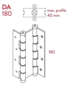Μεντεσές Διπλής Κίνησης Με Επαναφορά Για 18Cm X 4Cm Έως 80Kg DA 180 BRONZE Justor 5914.03 - Image 5