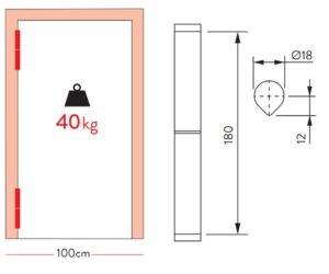 Μεντεσές Σιδήρου Επαναφοράς Με Ροδέλα 18Cm D18 Έως 40Kg PG 180 Justor I-5324 - Image 3
