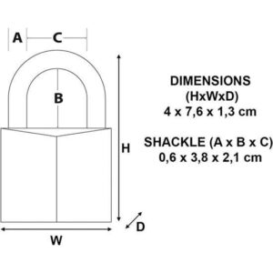 Λουκέτο Αλουμινίου Μακρύλαιμο 40x76mm Masterlock 9140EURODLF - Image 4