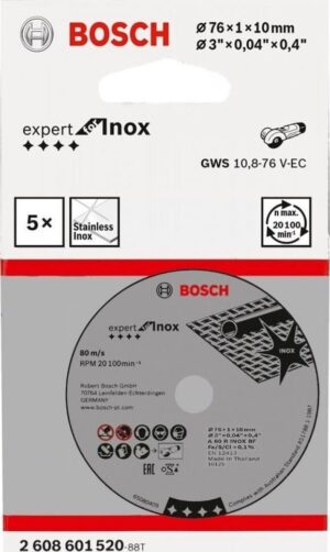 Δίσκοι Κοπής 76mm για GWS 10.8 V / GWS12V-76 5 Τεμ Bosch 2608601520 - Image 1