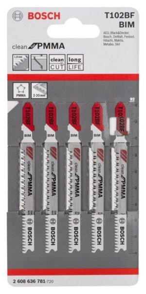 Λάμα για Kαθαρή Kοπή Πλαστικού & Plexiglass PMMA Bosch T102BF 5τεμ. 2608636781 - Image 3