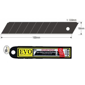 Λάμες για Μαχαίρι Φαλτσέτα Β.Τ 18mm  KDS LB-10B EVO Black 10pcs 8 χωρίσματα M420 - Image 2