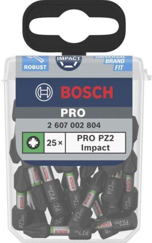 Μύτες Impact PZ2 x 25mm 25pcs Long Life Bosch 2607002804