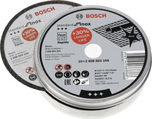 Δίσκος Κοπής Bosch 115x1 Inox Metal Standart fast Cut 10pcs 2608603254